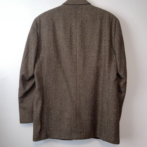 Vito Rufolo Mens Tweed Blazer Suit Jacket 44L Wool Vintage Italy Brown 3-button - Picture 5 of 10